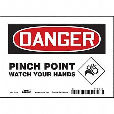 J6942 Safety Sign 5 inx7 in Vinyl