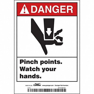 Safety Sign 5 inx3 1/2 in Vinyl