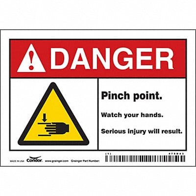 Safety Sign 3 1/2 inx5 in Vinyl