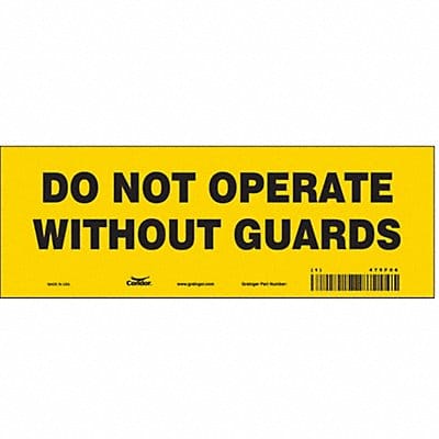 Safety Sign 3.5in x 10in Vinyl