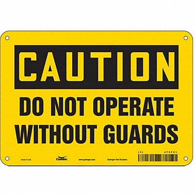 J6948 Safety Sign 7 inx10 in Polyethylene