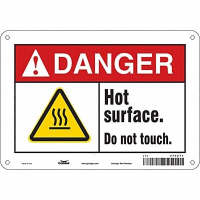 Danger Sign 7 in x 10 in Aluminum