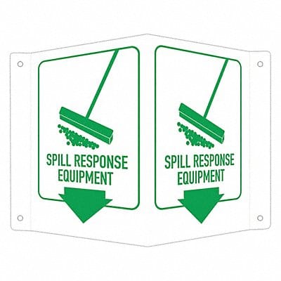 Aluminum Spill Control Sign 6x7 1/2in