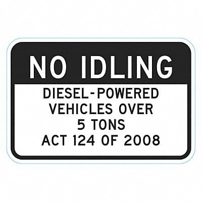 No Idling Parking Sign 12 x 18