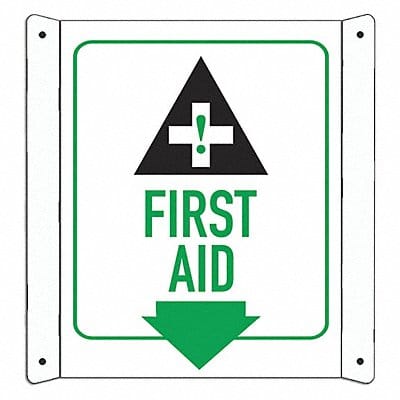 Aluminum First Aid Sign 10x8in Aluminum