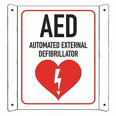 Aluminum AED Sign 10inx8in Aluminum