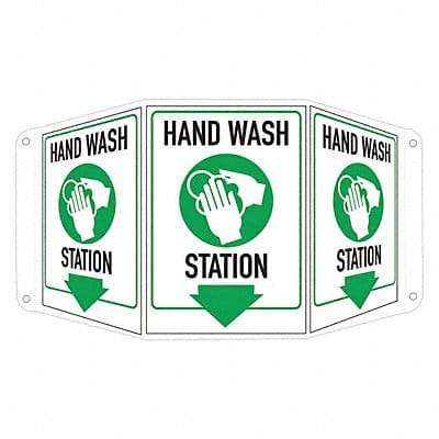 Alum Hand Wash Station Sign 10x17 1/2in