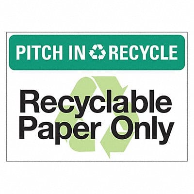 Eco Pitch In  Recycle Sign 10x14in PK5