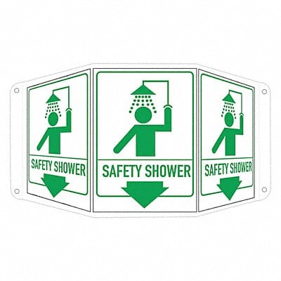 Reflective Shower Sign 10x17 1/2in Alum