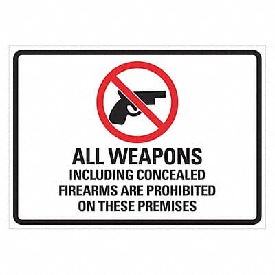 Weapons Label 5in x 7in Polyester PK2