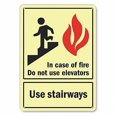 Aluminum Elevator Hazard Sign 10x7in