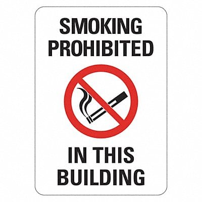 Reflective No Smoking Sign 10x14in Alum