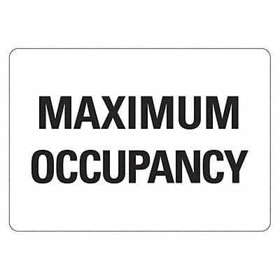 Rflctv Maximum Occpncy Sign 10x14in Alum