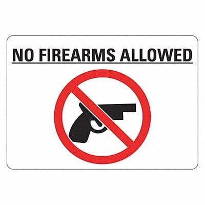 Rflctv No Weapons Allowed Sign 10x14in