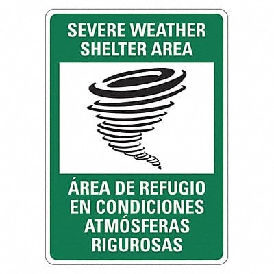 Rflctv Emrgncy Shelter Sign 14x10in Alum