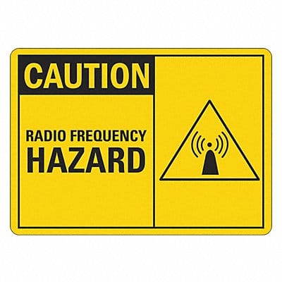 Rflct Radio Fields Caution Sign 7x14in