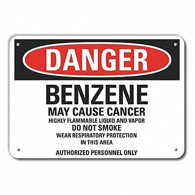 Rflct Benzene Danger Sign 10x14in Alum