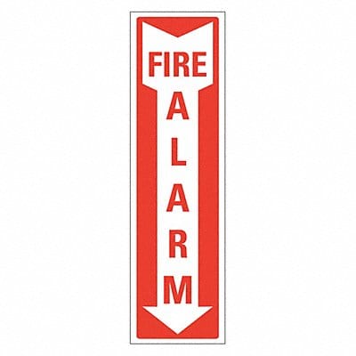 Reflective Fire Alarm Sign 14x4in Alumin