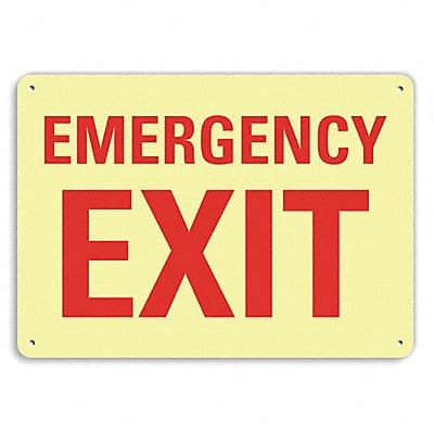 Aluminum Emergency Exit Sign 10x14in