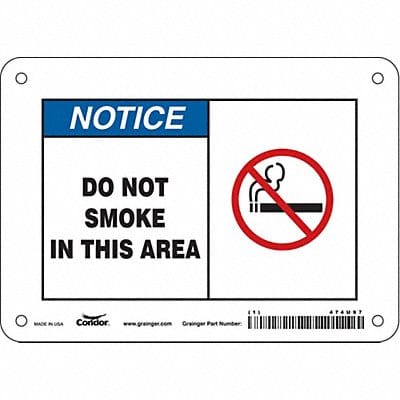 Safety Sign 5 in x 7 in Polyethylene