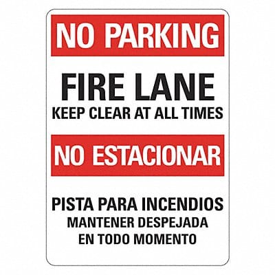 Fire lane Sign 14inx10in Plastic