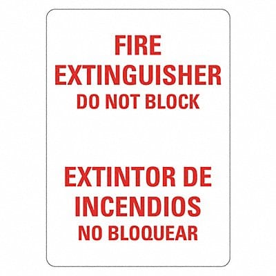 Fire Extinguisher Sign 14inx10in Plastic