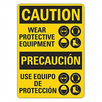 Caution Sign 14 inx10 in Plastic