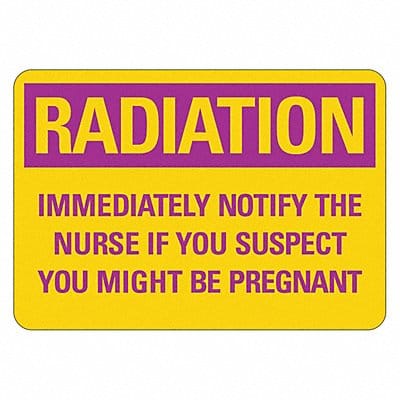 Radiation Sign 10inx14in Non-PVC Polymer