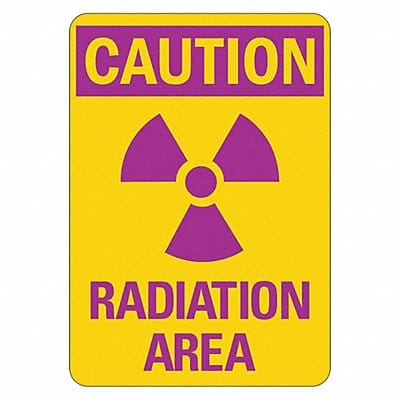 Radiation Caution Sign 14inx10in Alum