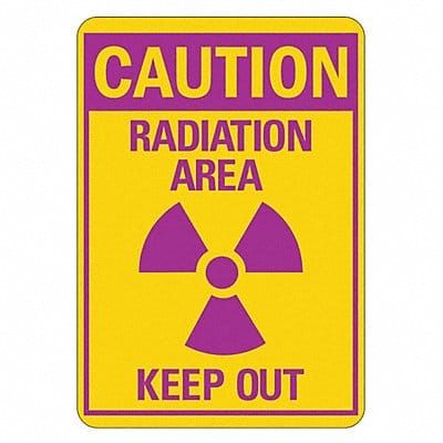 Radiation Caution Sign 14inx10in Alum