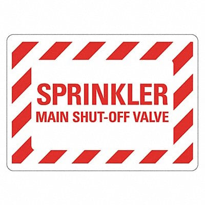 Rflct Sprnker Shut Off Sign 10x14in Alum