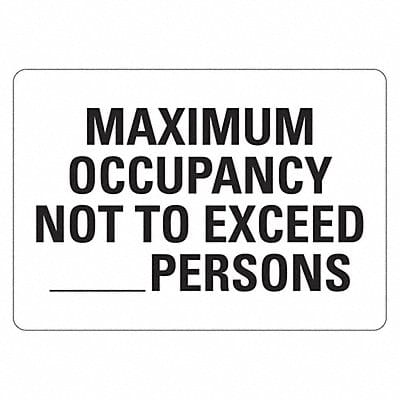 Aluminum Maximum Occupancy Sign 10x14in