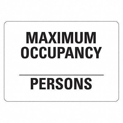 Aluminum Maximum Occupancy Sign 10x14in