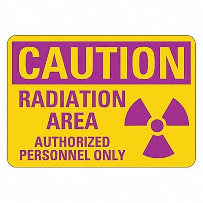 Radiation Sign 7 inx10 in Plastic