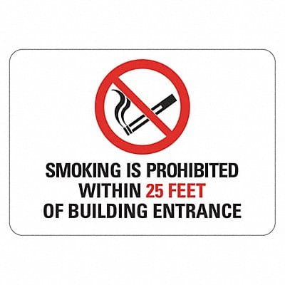 No Smoking Sign 7 inx10 in Plastic