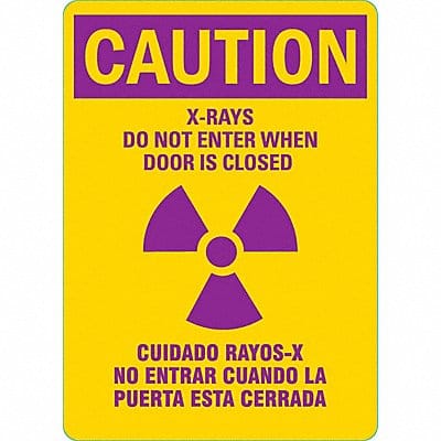 Radiation Sign 10 in x 7 in Aluminum