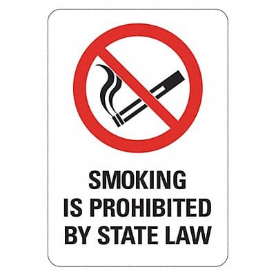 No Smoking Sign 10inx7in Non-PVC Polymer