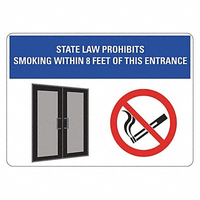 No Smoking Sign 7inx10in Non-PVC Polymer