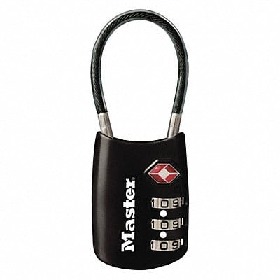 Combination Padlock 1 2/3 in Oval Black