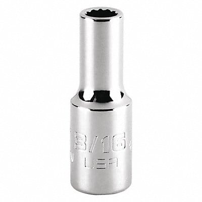 Socket Steel Chrome 3/16 in