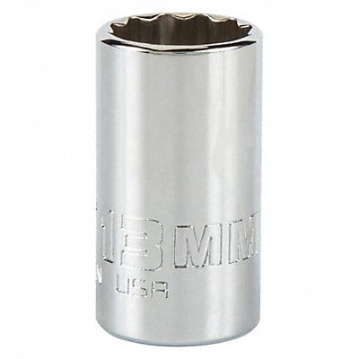 Socket Steel Chrome 13 mm