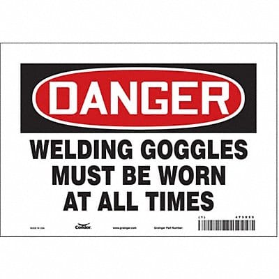 Safety Sign 7 in x 10 in Vinyl