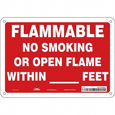 No Smoking Sign 7 in x 10 in Aluminum