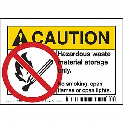 Safety Sign 3.5in x 5in Vinyl