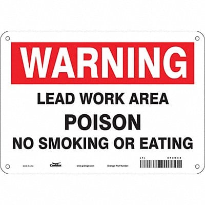 J8395 Safety Sign 7 in x 10 in Polyethylene