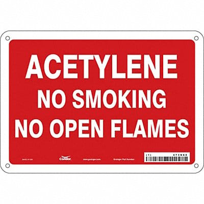 No Smoking Sign 7 in x 10 in Aluminum