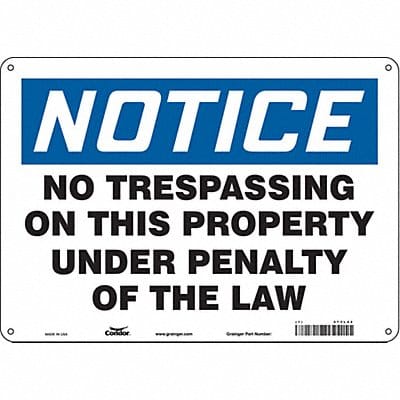 Safety Sign 10 in x 14 in Aluminum