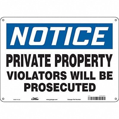 Safety Sign 10 inx14 in Aluminum