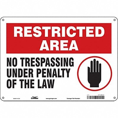 Safety Sign 10 in x 14 in Polyethylene