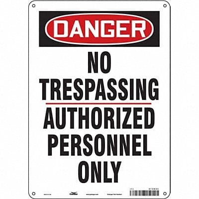 Safety Sign 14 in x 10 in Polyethylene